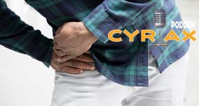 Mann med hoftesmerter.